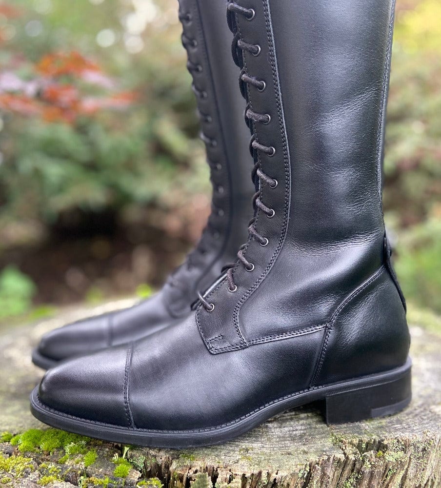 Mens lace shop up riding boots