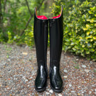 DeNiro Bellini Dressage Boot - Brushed Black with Mica Regal and Swarovski Jet Fineline