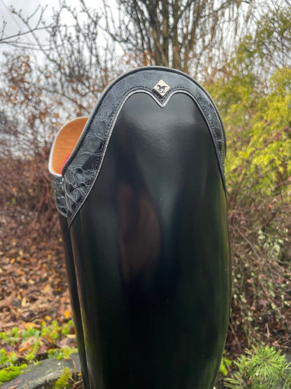 Custom DeNiro Bellini Dressage Boot - Brushed Black with Lucido Sfumato Anthracite