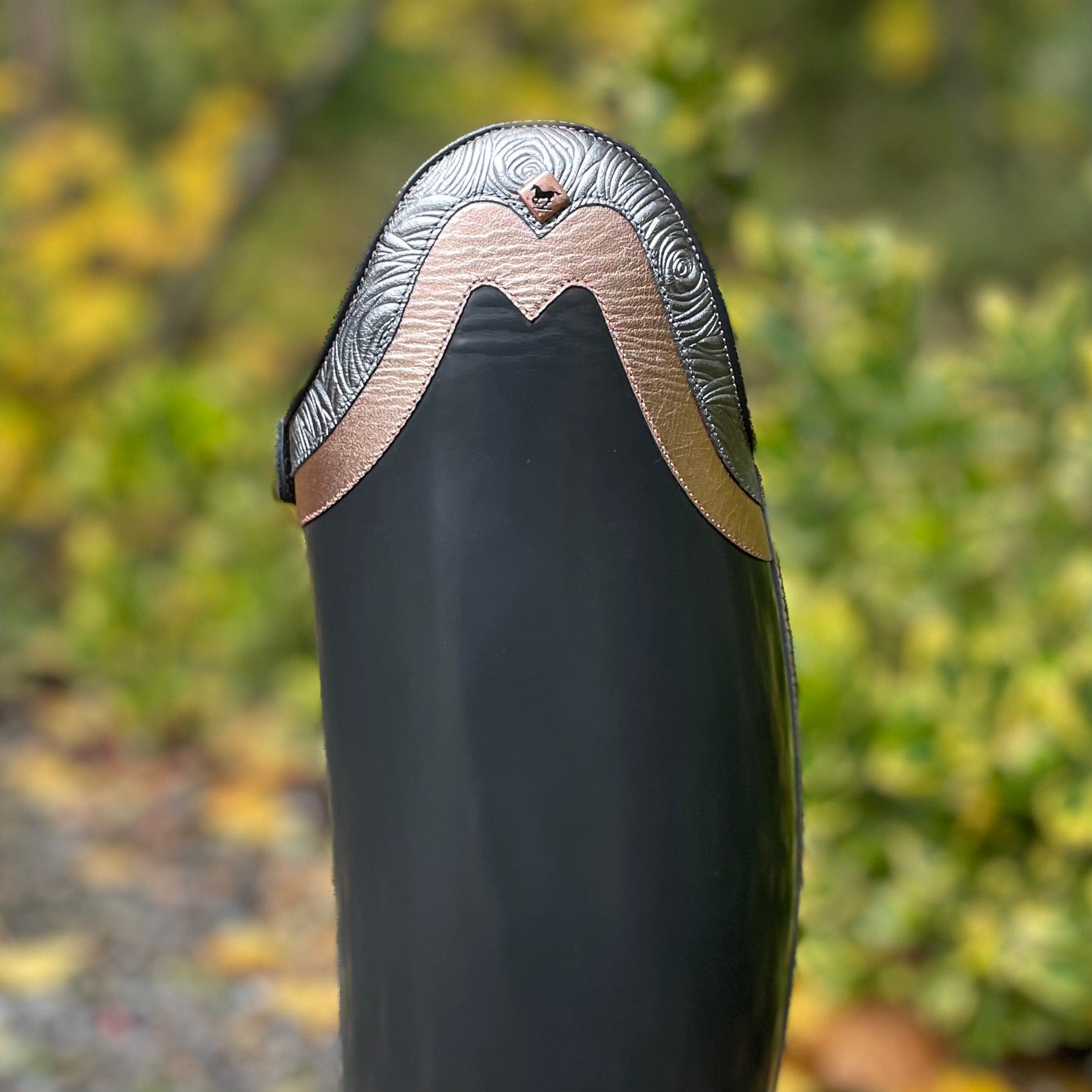 DeNiro Raffaello Dressage Boot - Brushed Grey with Roseto Rondine & Rose Gold