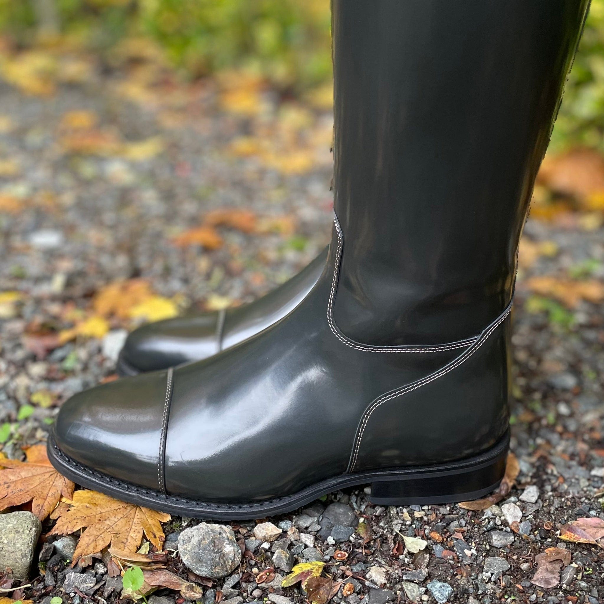 DeNiro Raffaello Dressage Boot - Brushed Grey with Roseto Rondine & Rose Gold