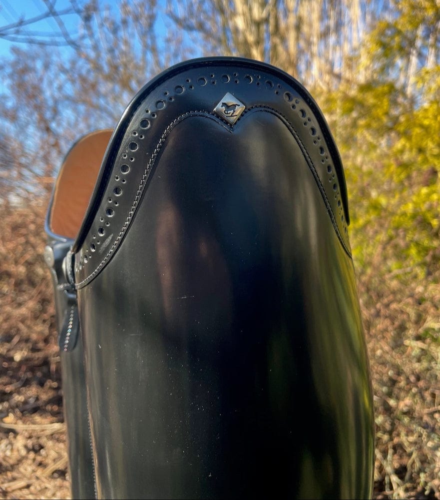 Custom DeNiro Winter Bellini Dressage Boot - Black Brushed with Rondine & Tommaso Punching