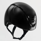 Black helmet with visible brand logo on a light gray background