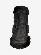 Black horse leg guard with 'L&M' branding on a white background