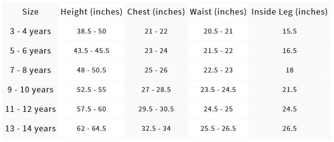 Size Chart