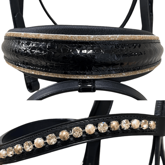 Otto Schumacher Tokyo Snaffle with Black Shiny Croc and Silk Fineline