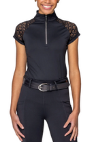 Kastel Denmark Scallop Lace Cap Sleeve with Crystal 1/4 Zip