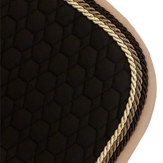 Mattes Square Quilt Brown Dressage Pad - Champagne, Pigeon & Vanilla