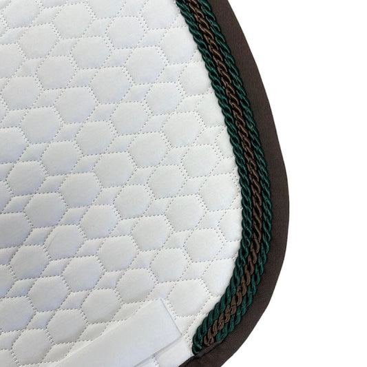 Mattes Square Quilt White Dressage Pad - Fir & Vanilla