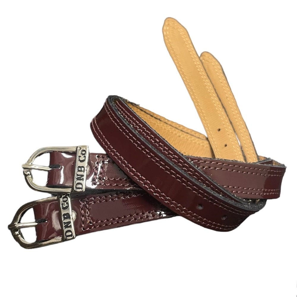 DeNiro Spur Straps Silver Buckle - Patent Burgundy