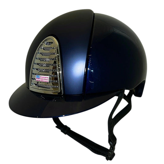 Custom KEP Chromo 2.0 Helmet - Polish Blue with Textile Blue Inserts & Zircon USA Flag