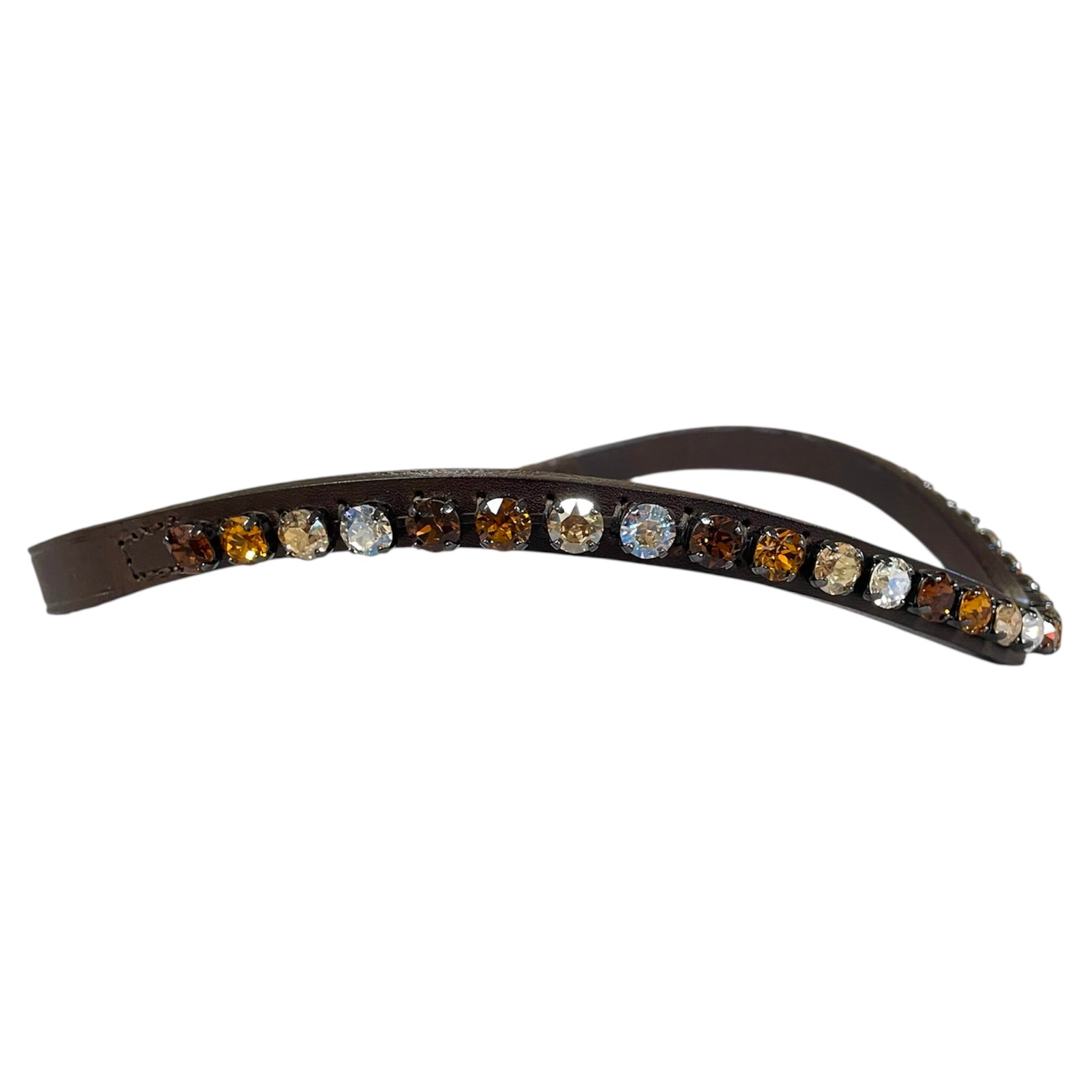 Otto Schumacher Browband - 8mm Rivoli XS Chocolate, Topaz, Golden Shadow & Moonlight