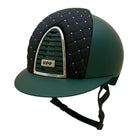 KEP Cromo 2.0 Textile Green Jaguar with Black Satin Cross Front Insert Helmet