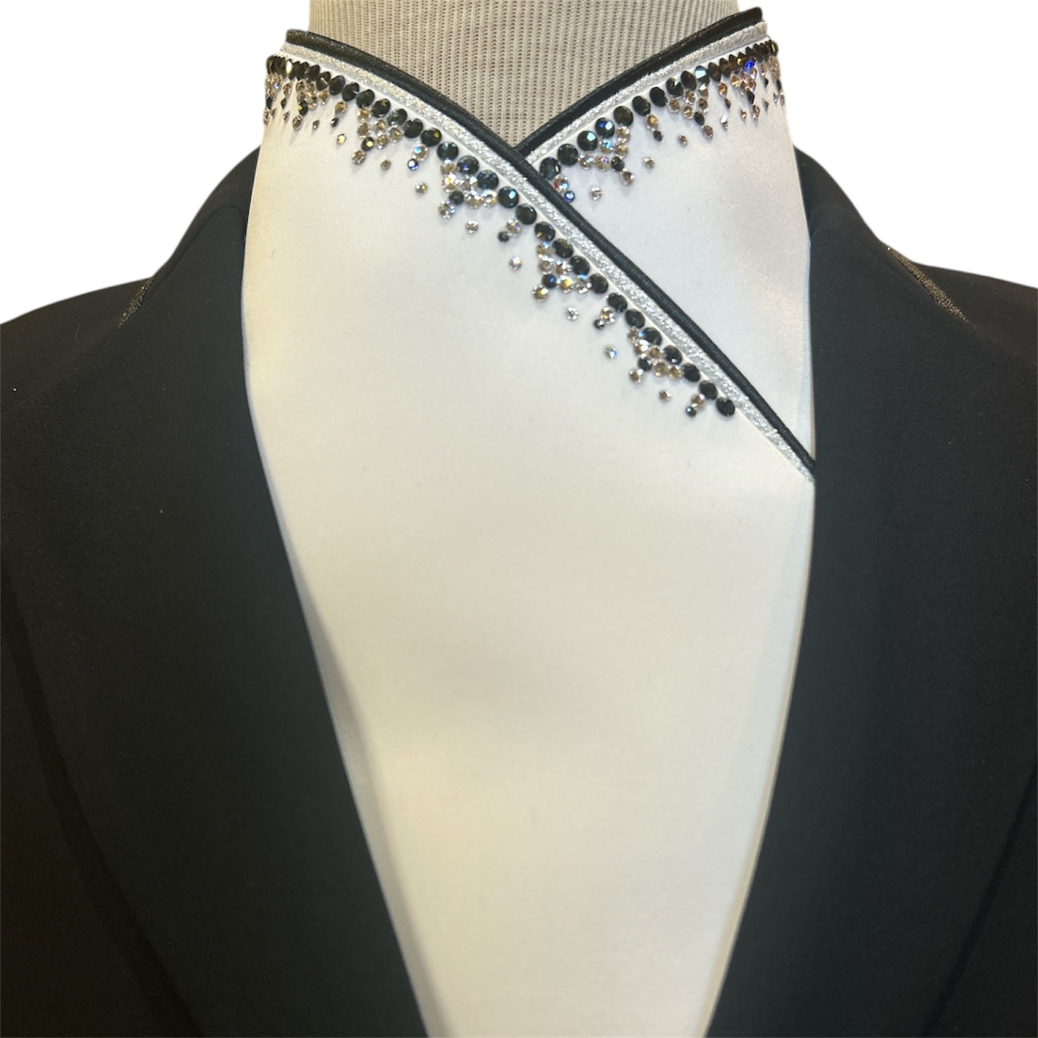 Plastronique Black & Sliver Crystal Custom Stock Tie