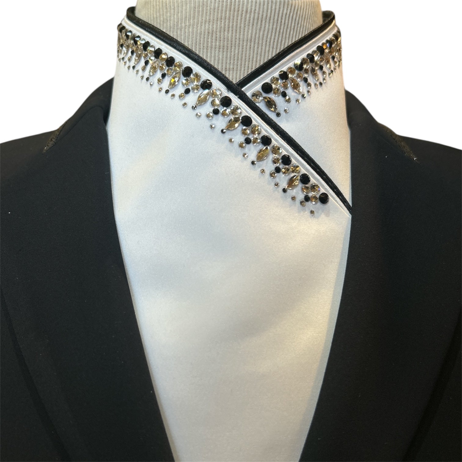 Plastronique Black & White Crystal Drops Custom Stock Tie