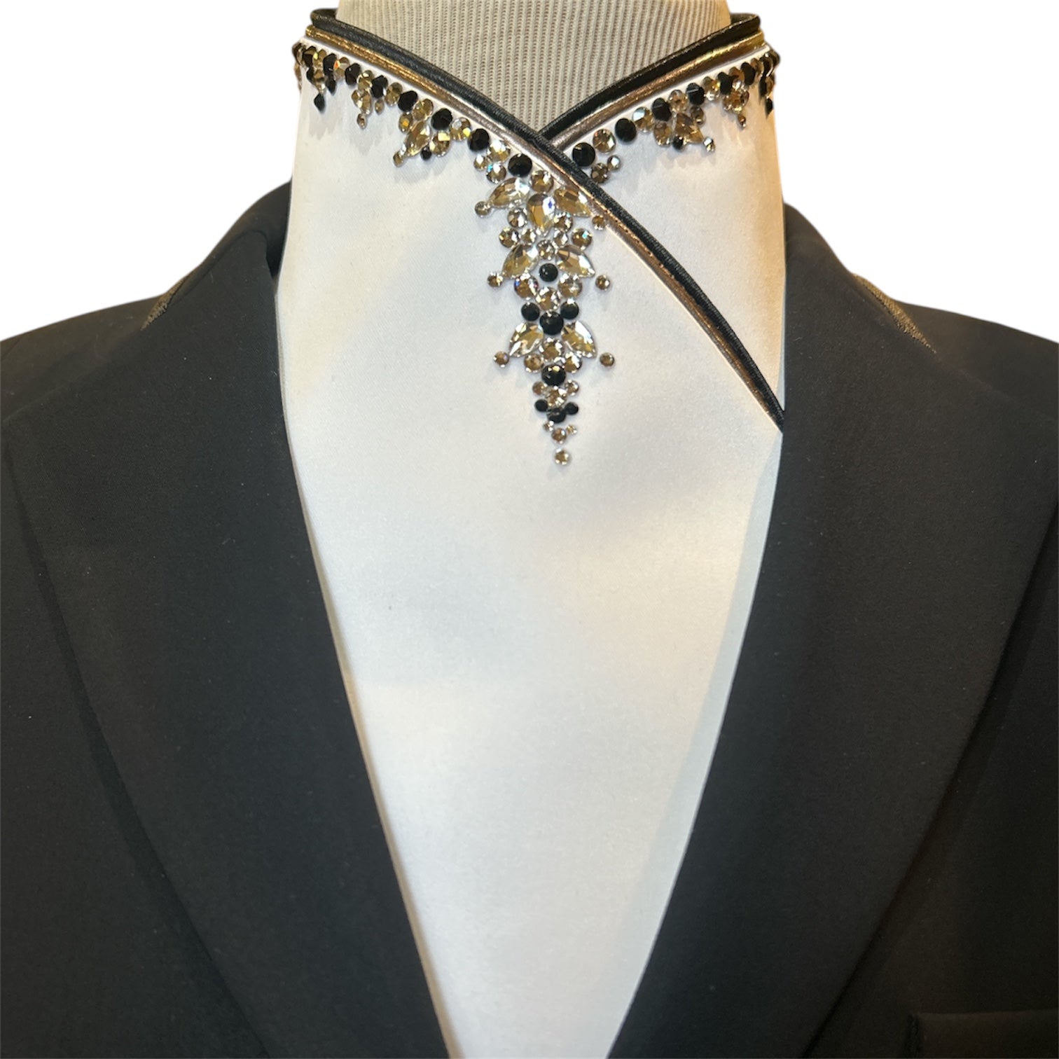 Plastronique Black & Rose Gold Crystal Drip Custom Stock Tie