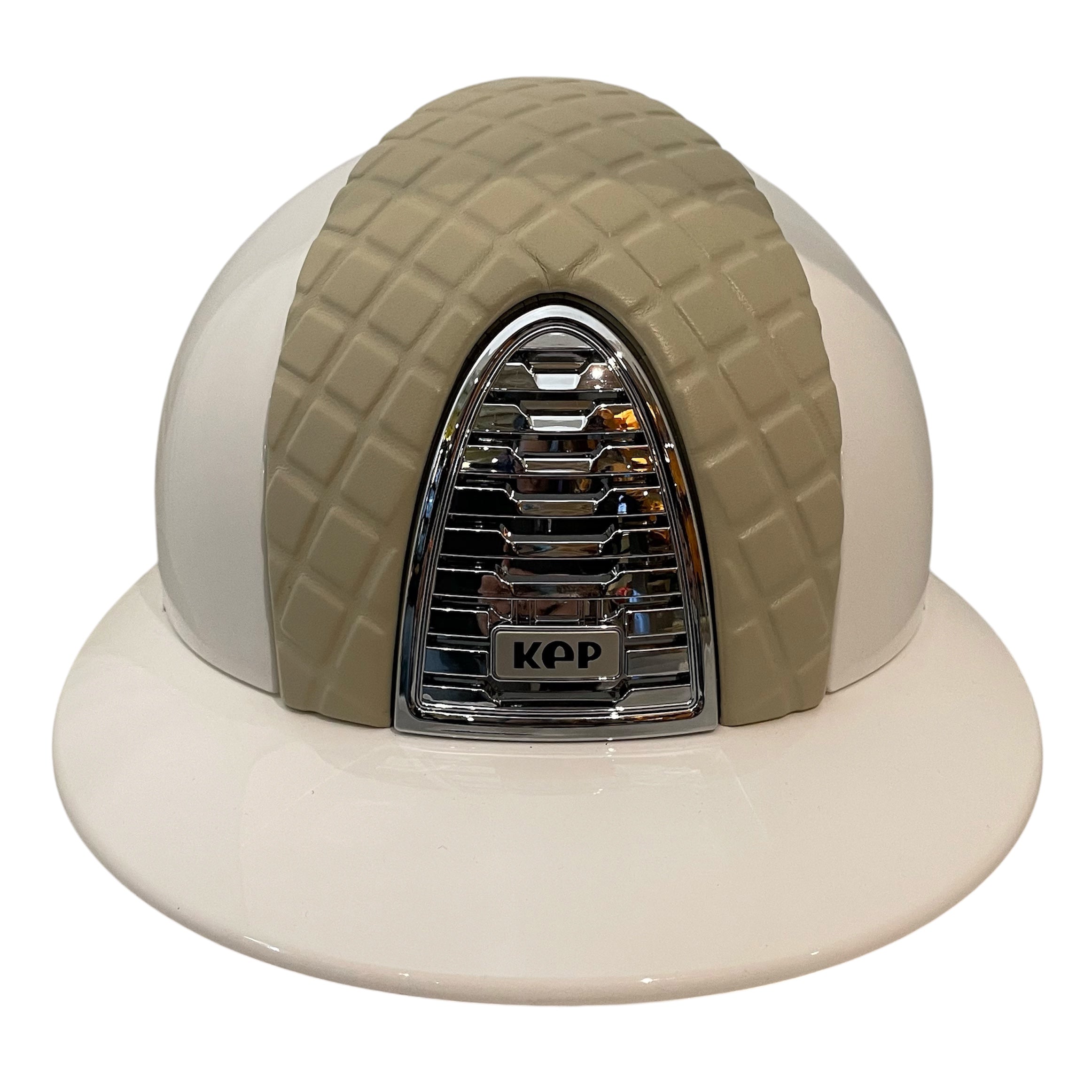 KEP Cromo 2.0 Polish White with Milano Beige Insert and Polo Brim Helmet