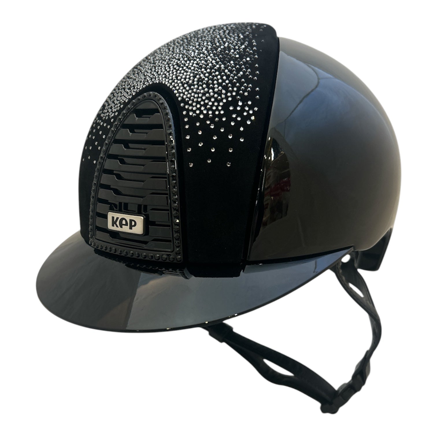 KEP Cromo 2.0 Polish Black with Nebula Black and Silver Front Insert and Black Crystal Frame Helmet