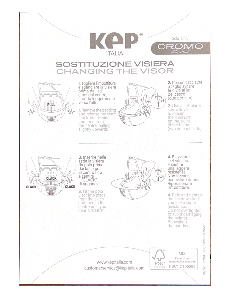 visor instructions