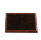 Wooden tray with a dark brown finish on a white background