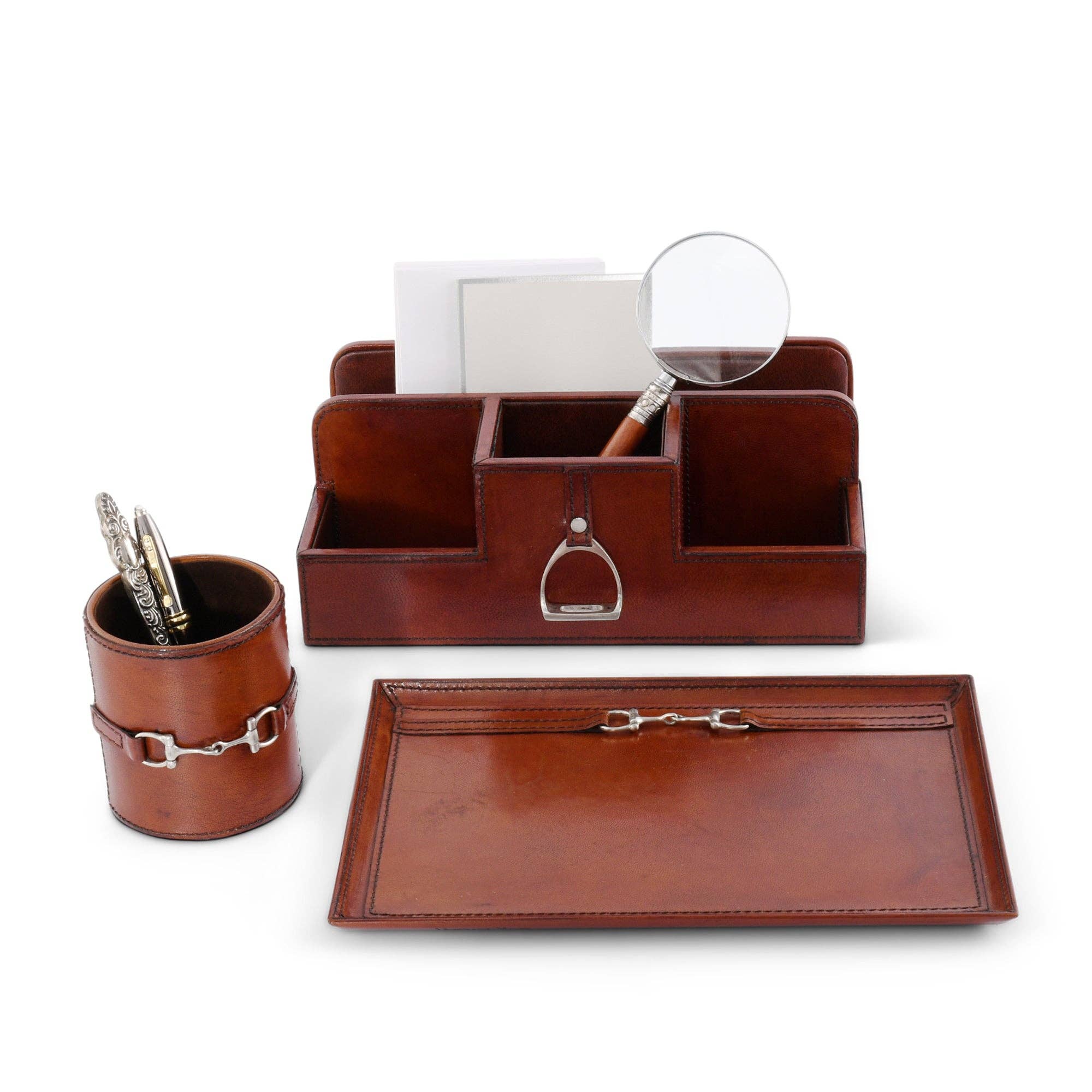 Premium Genuine Leather Equestrian Bit Catchall Tray - Thumbnail 3