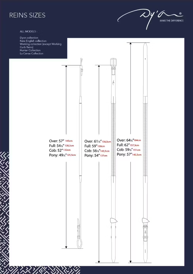 Dy'on D Collection 1/2" Hunter Reins