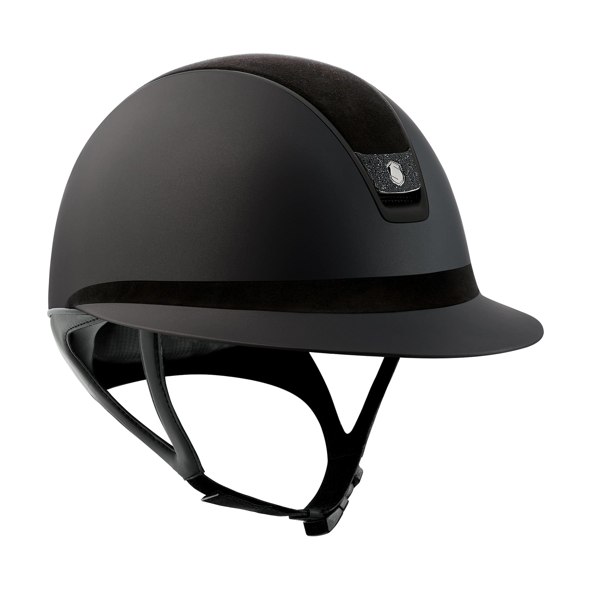 Samshield 2.0 Custom Miss Shield Alcantara Top with Black Swarovski Blazon Shadowmatt Helmet