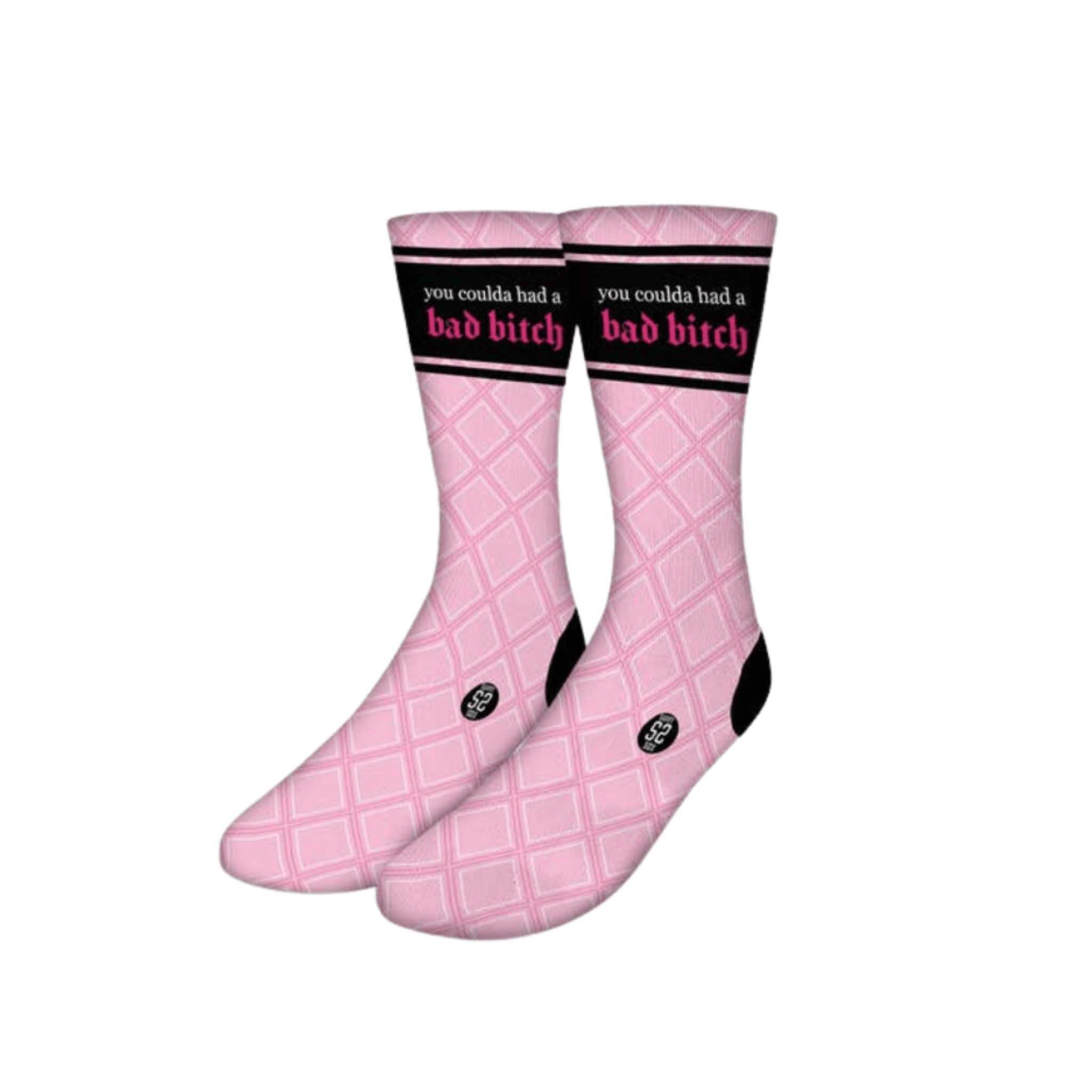 pink geometric knee socks 