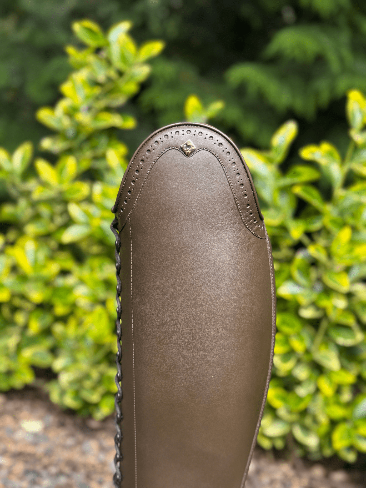 DeNiro Tintoretto Full Lace Dressage Boots - Do Green Calfskin with Tommaso punching