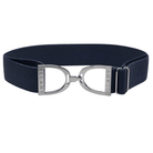 Navy - 1.5" Gunmetal Stirrup Elastic Belt