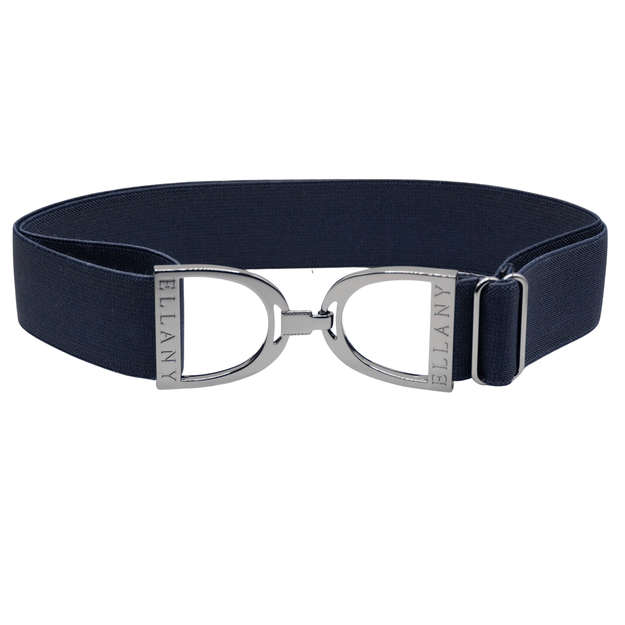 Navy - 1.5" Gunmetal Stirrup Elastic Belt