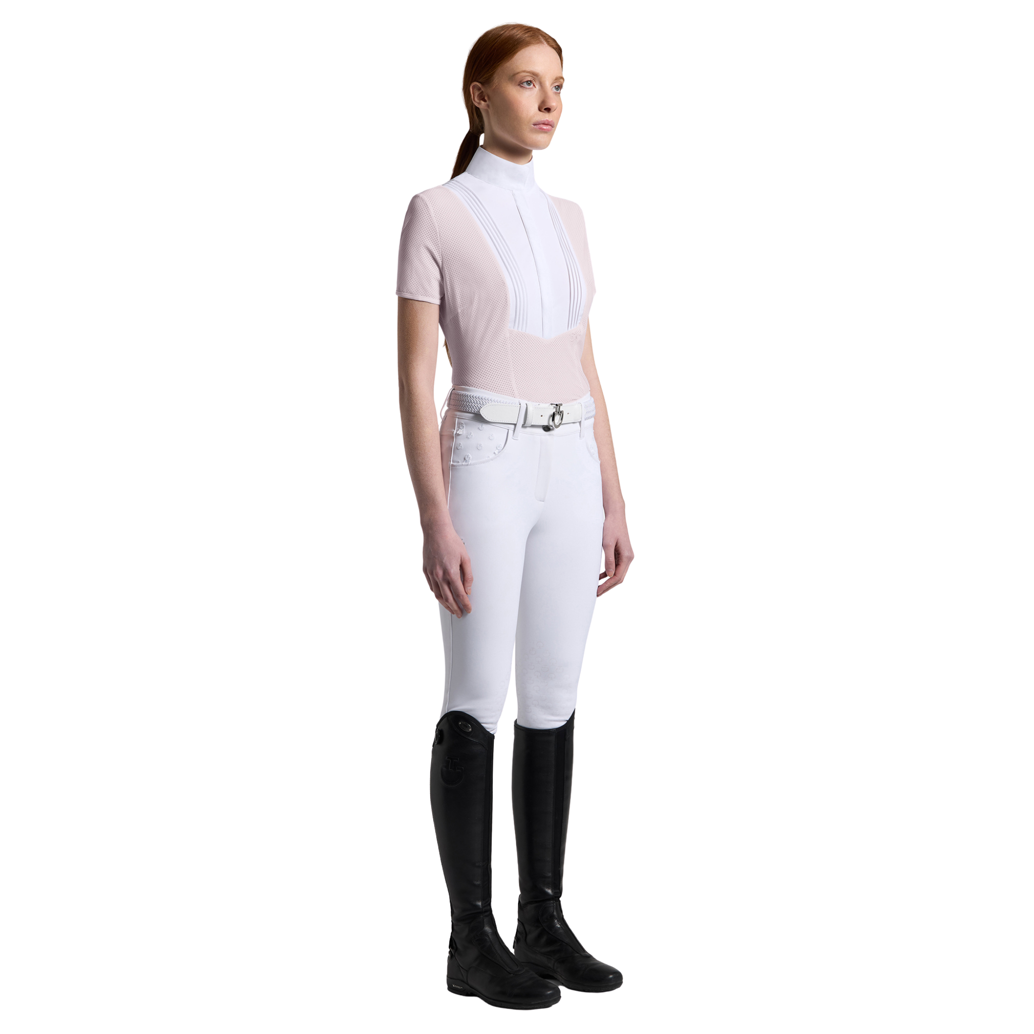 Cavalleria Toscana American Short Sleeve Perforated Show Shirt