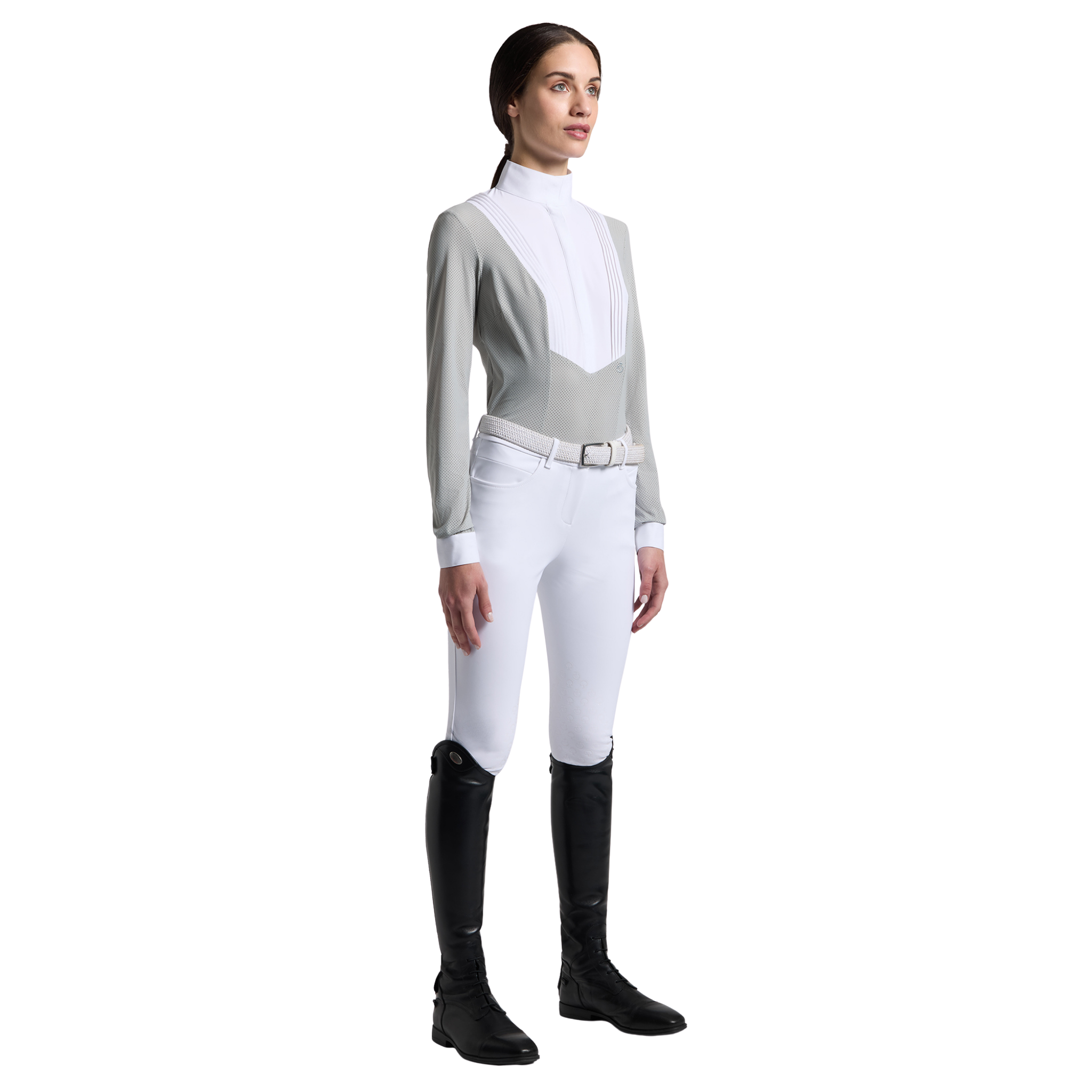 Cavalleria Toscana American Perforated Long Sleeve Show Shirt