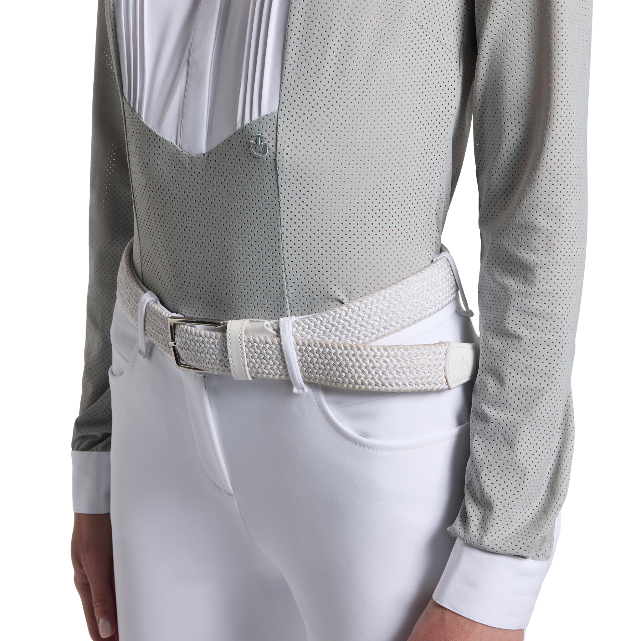 Cavalleria Toscana American Perforated Long Sleeve Show Shirt