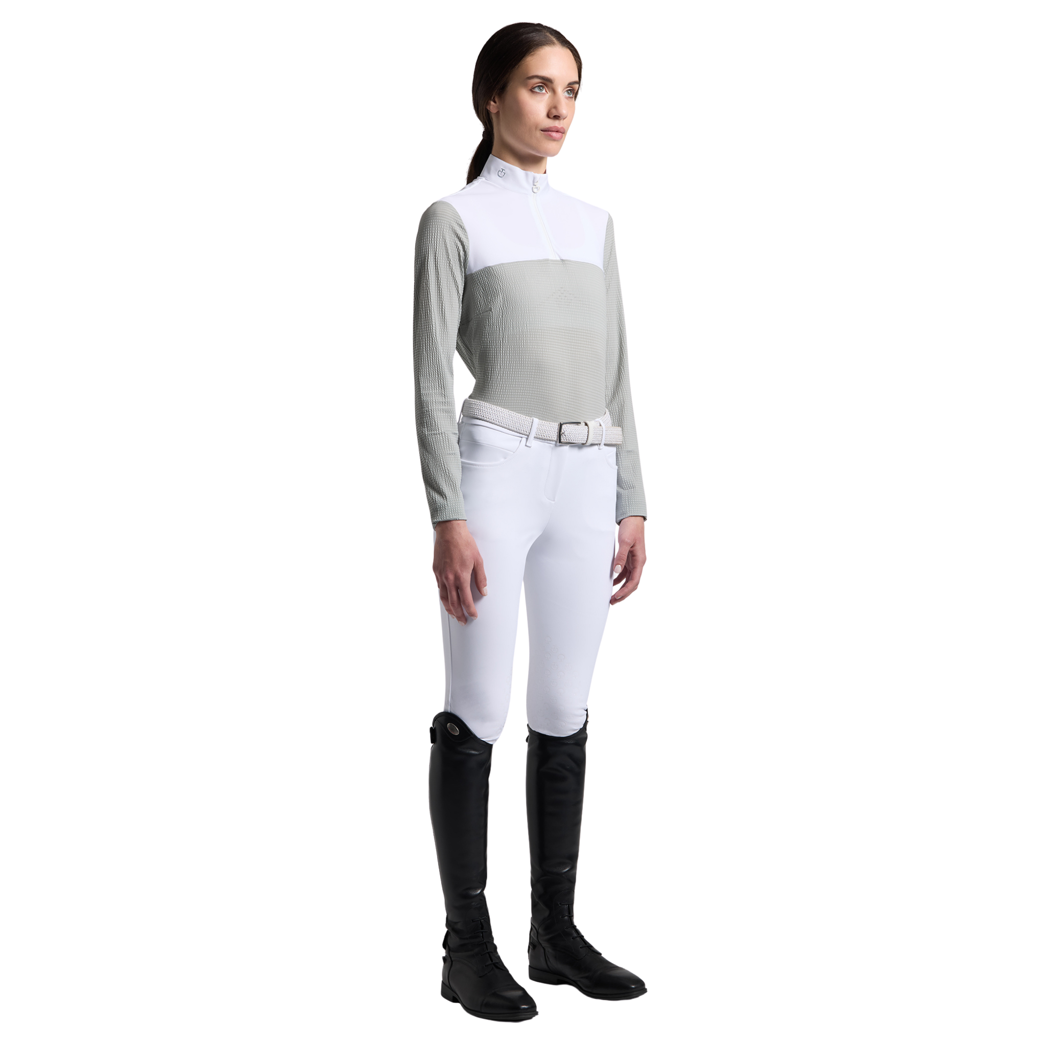 Cavalleria Toscana Stripe Jersey Long Sleeve Show Shirt