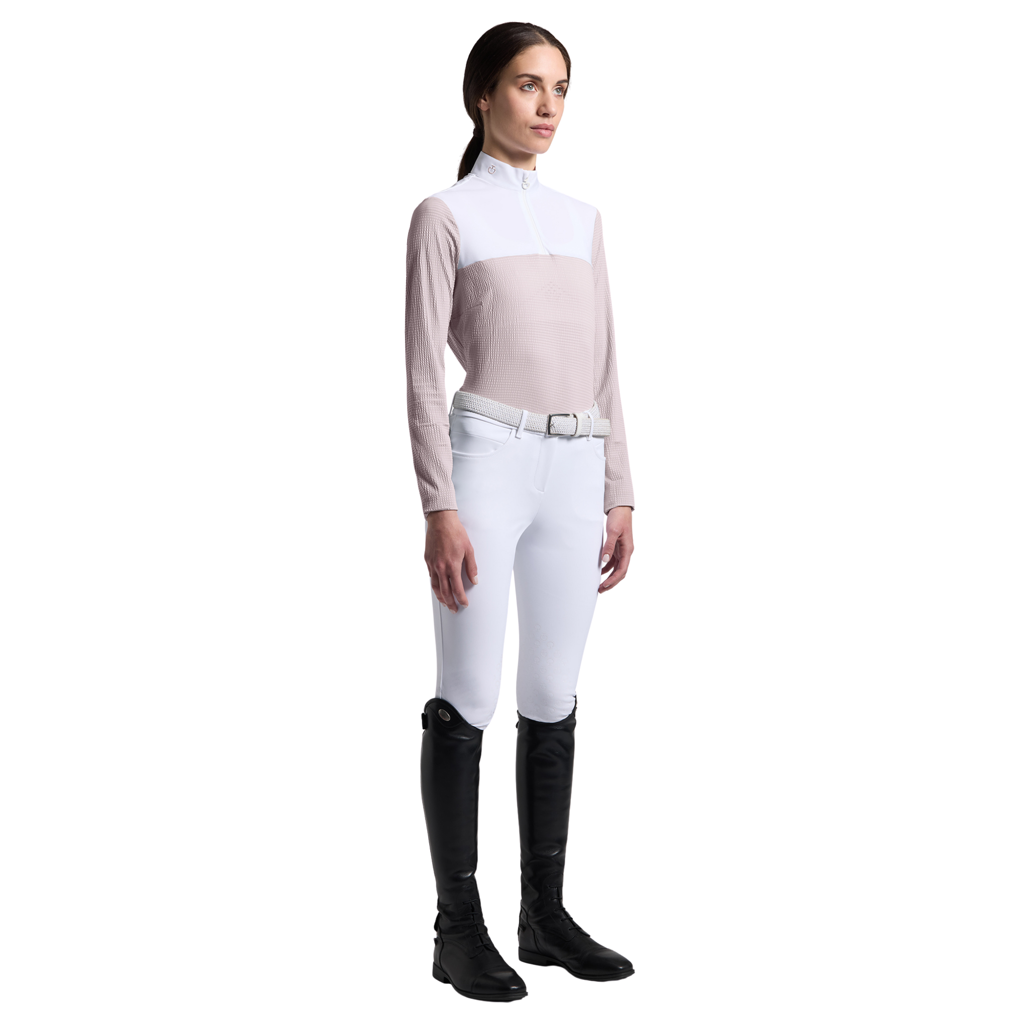 Cavalleria Toscana Stripe Jersey Long Sleeve Show Shirt