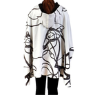Equestrian Black/White Reversible Rain Cape-Swirling Horse