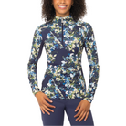 Kastel Denmark Long Sleeve 1/4 Zip Sun Shirt - NAVY WC FLORAL
