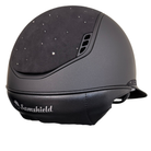 Samshield 2.0 Miss Shield Shadowmatt Helmet - Black with Black Matte Trim, Crystal Rain Top & Front Band