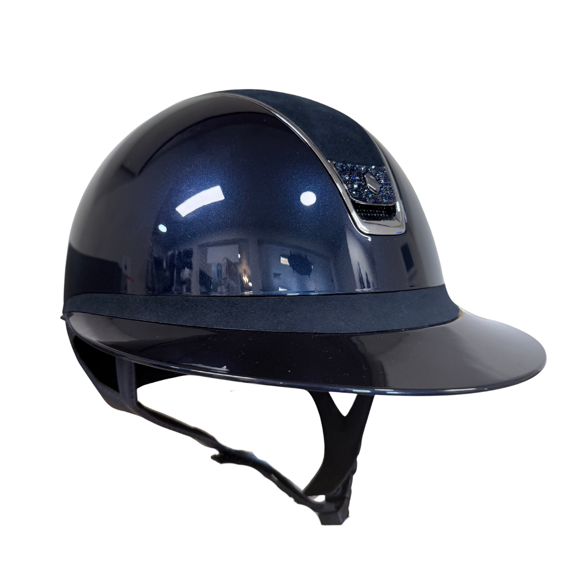 Samshield 2.0 Miss Shield Blue Gloss With Alcantara Top, Chrome Trim & Ultra Fine Rock Blazon Shadowgloss Helmet