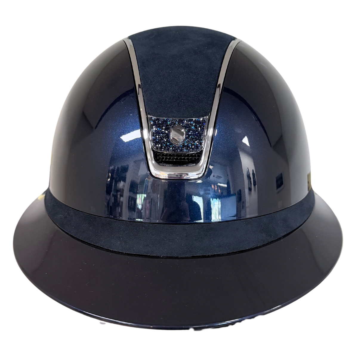 Samshield 2.0 Miss Shield Blue Gloss With Alcantara Top, Chrome Trim & Ultra Fine Rock Blazon Shadowgloss Helmet