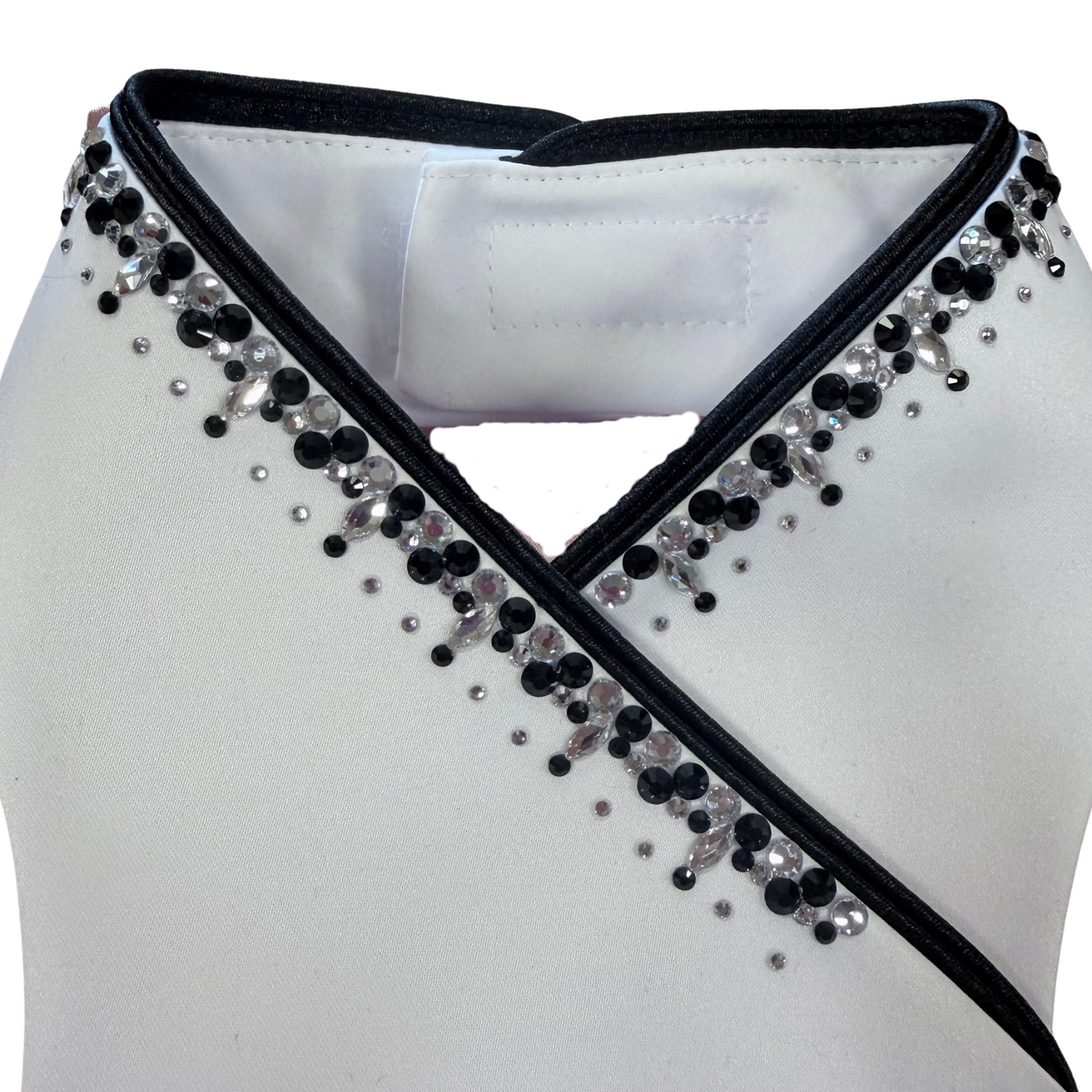 Plastronique Stock Tie Black and Silver - Close Up