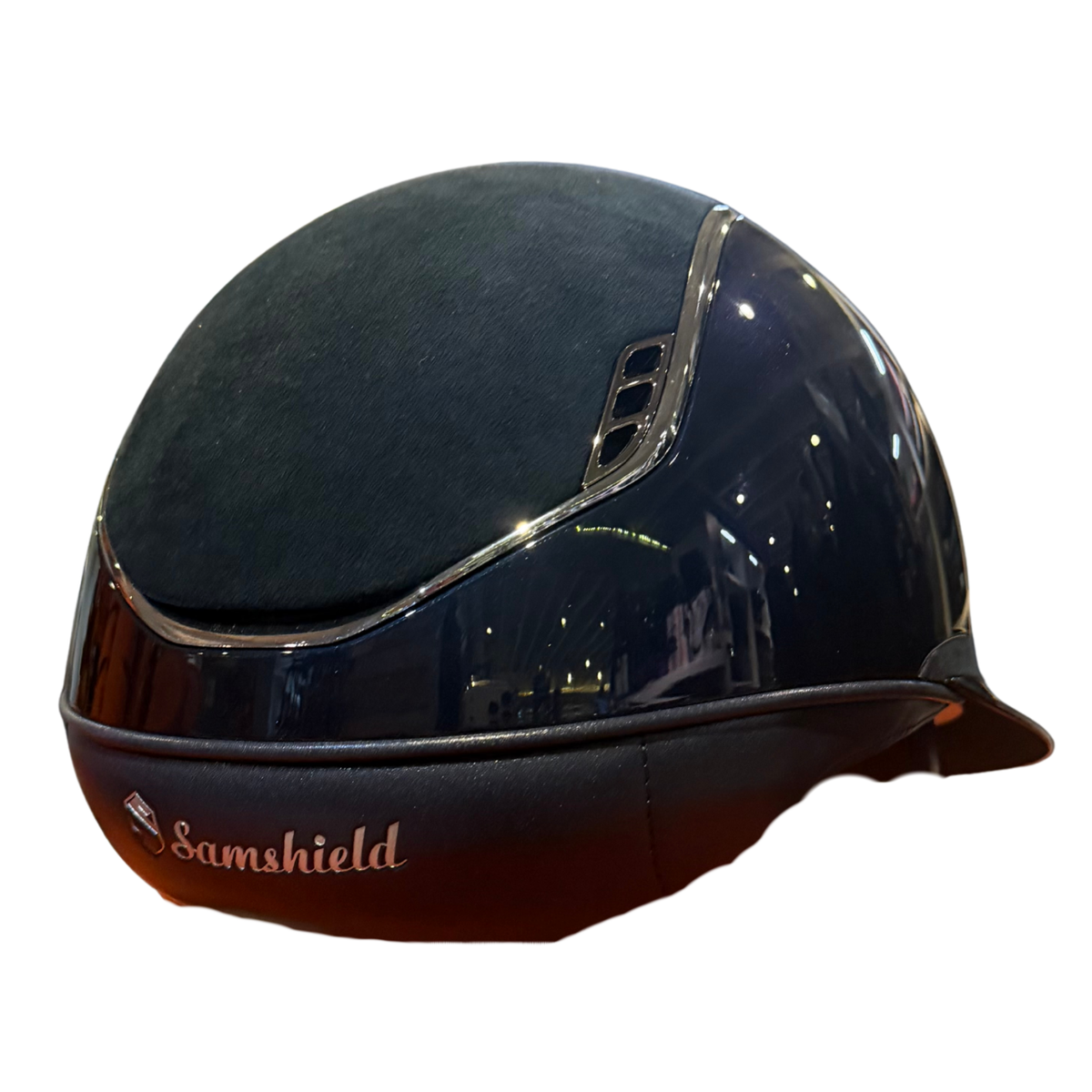 Samshield 2.0 Miss Shield Blue Gloss With Alcantara Top, Chrome Trim & Ultra Fine Rock Blazon Shadowgloss Helmet