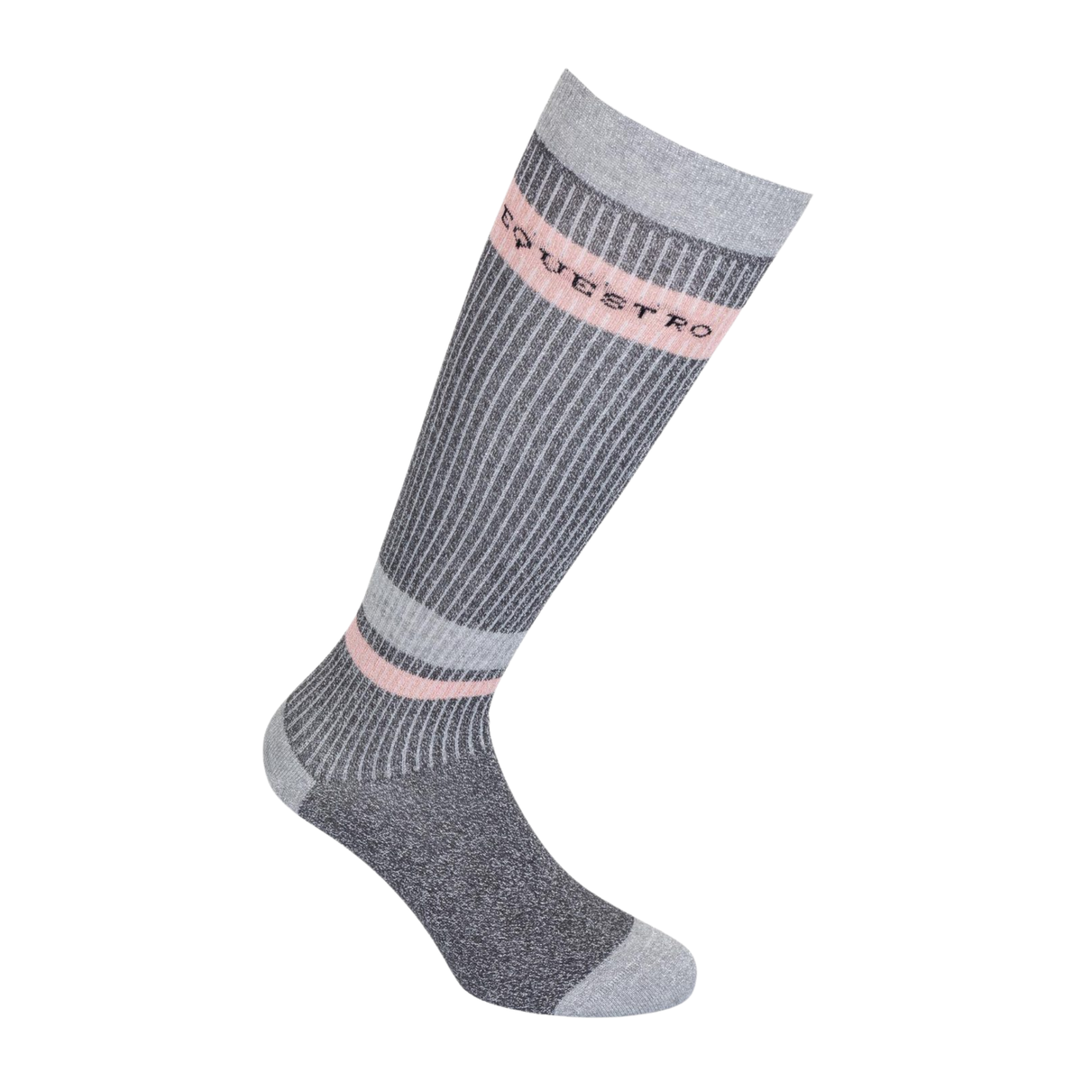 Equestro Lurex Sock Grey/Pink