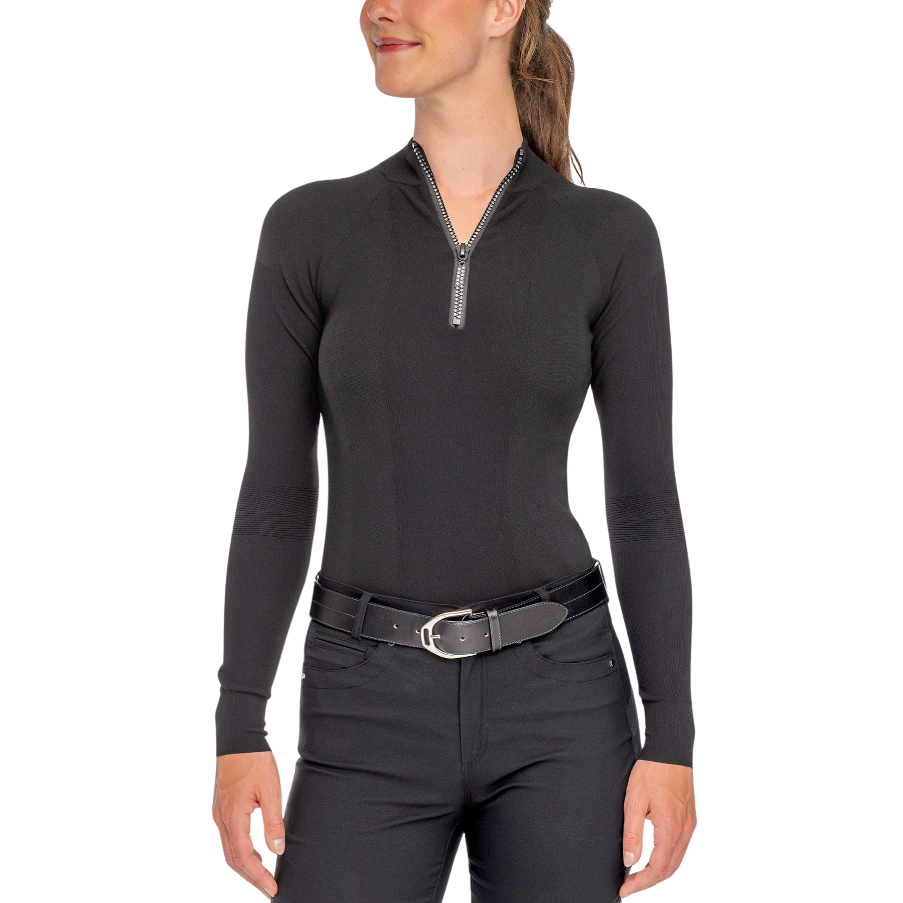 Kastel Denmark 1/2 Zip Knit Pullover Sweater with Crystal Zipper