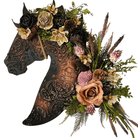 Wood Flower Horse Head Wreath