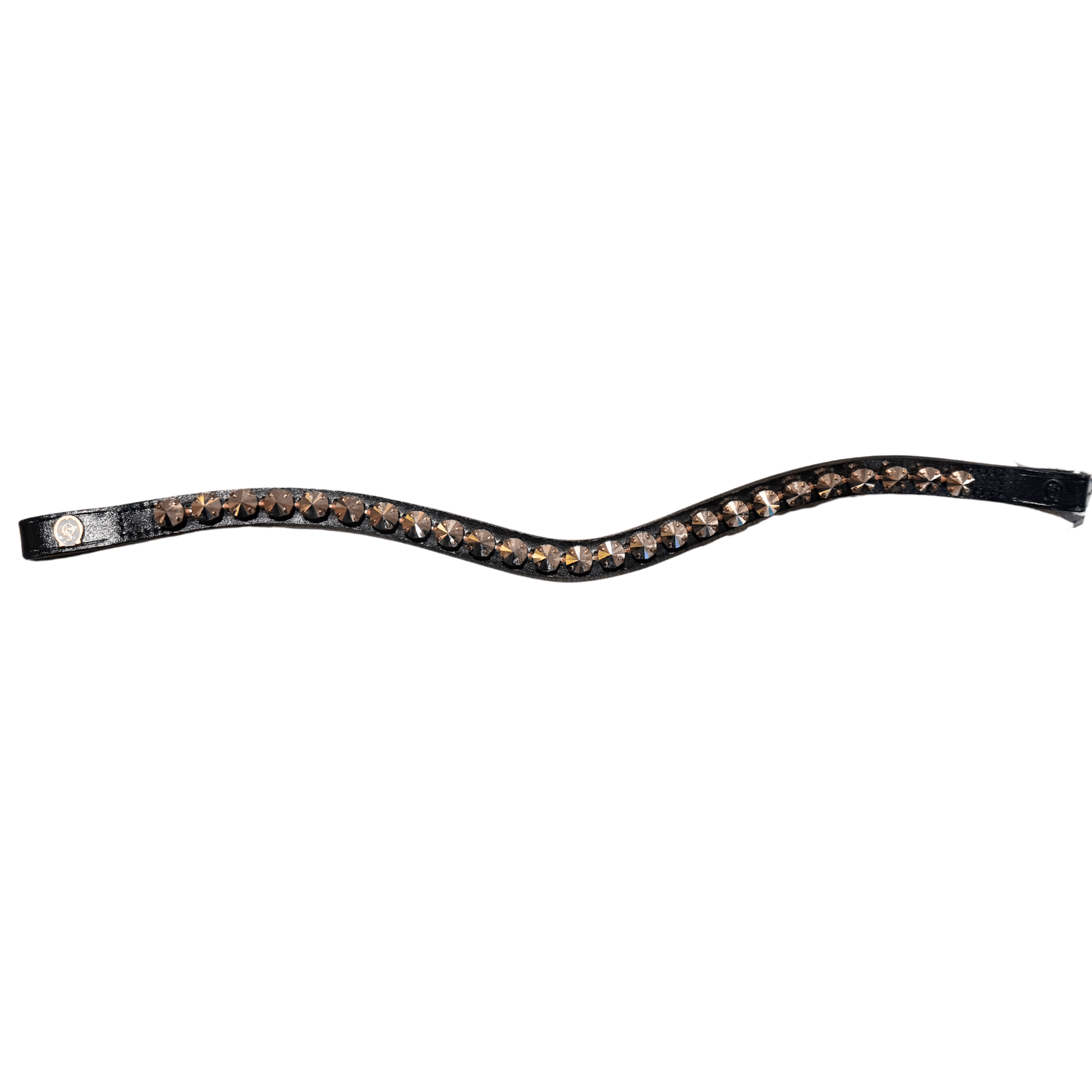 One Of A Kind Otto Schumacher Browband - 10mm Rivoli - Metallic Rose Gold