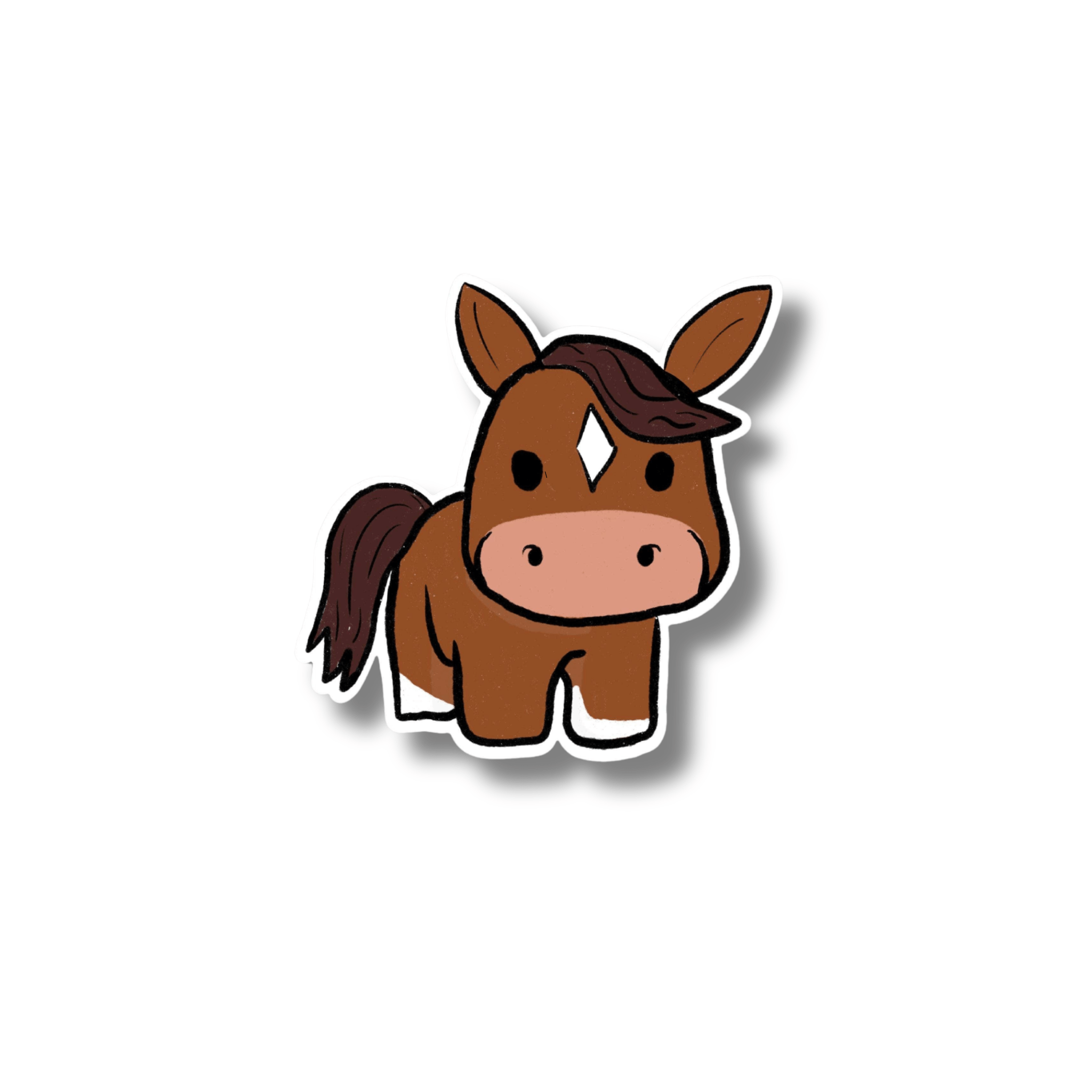 Chestnut Pony Cartoon Sticker