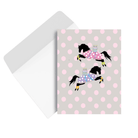 Polka Dot Horses with Cakes Birthday Card