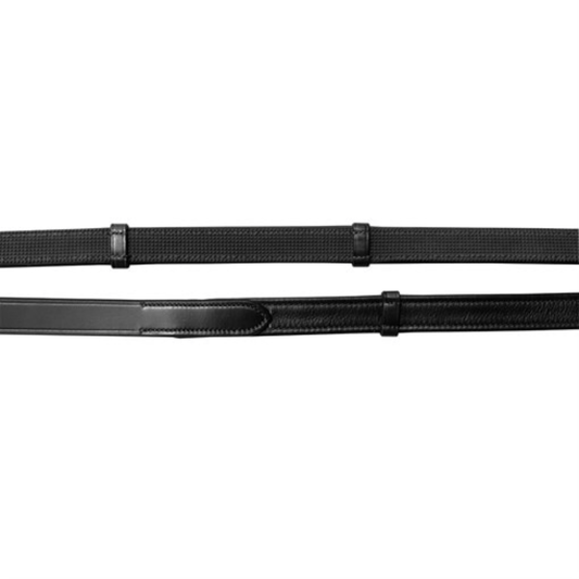 KL Select Rubber Lined Reins - Black